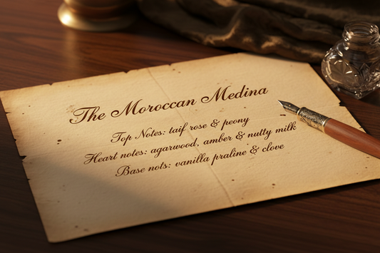The Moroccan Medina scent profile on vellum paper